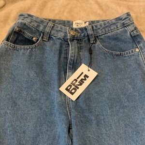 Princess Polly Jeans Womens 4 Blue Med Wash High Rise Straight Loose Denim New